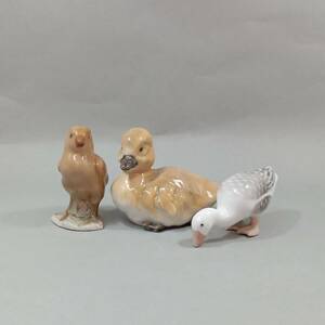 ◆ビングオーグレンダール B&G カモ 鴨 ガチョウ 鳥 ロイヤルコペンハーゲン フィギュリン 置物 3羽セット◆KAS32080.1.3