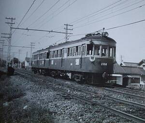 ☆鉄道写真　KGサイズ：京阪電鉄　　石坂線　　206　　近江神宮ー皇子山