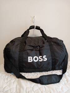 ★新品★HUGO BOSS★ヒューゴ・ボス★軽量2WAY大型スポーツバッグ・ボストンバッグ・大容量・折りたたみ可能シューズ入れ付　ブラック　黒