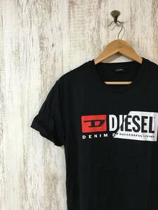 898☆【フロントロゴ Tシャツ】DIESEL ディーゼル 黒 XL