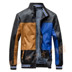 新品レザージャケットメンズ 革ジャン ライダースジャケット バイクジャケットシングル 冬服 防風 防寒 秋冬 アウターL~4XL