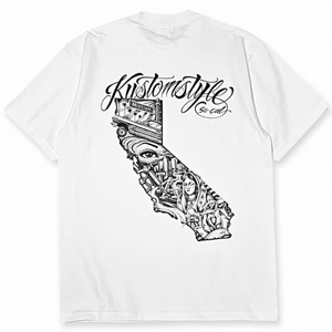 XLサイズ Kustomstyle カスタムスタイル KST2413WH CALI MAP WHITE Tシャツ