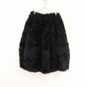 コムデギャルソン COMME des GARCONS *フェイクファースカート*XS黒ブラックエコ(sk33-2410-149)【20K42】