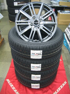 ブリヂストン タイヤ セイバーリング SL101 185/65R15 185/65-15 ＆ ガンメタ アルミホイール 新品 4本 即納OK 送料無料 2024年製 アクア