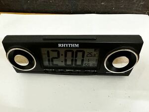 リズム(RHYTHM) Z05Y5G 目覚まし時計 電波時計 温度計・湿度計付き フィットウェーブスマート 黒