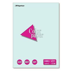 （まとめ買い）長門屋商店 カラーペーパーA4中厚口100P 水 ナ-3210 00072894 〔5冊セット〕