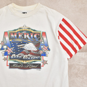 90s the Stars and Stripes design T-shirtメンズ Lサイズ 90s アメリカ製 USA 国旗デザイン Tシャツ