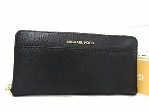 ■新品■未使用■ MICHAEL KORS マイケルコース レザー ラウンドファスナー 長財布 ウォレット 小銭入れ 札入れ ブラック系 BE4808