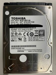 使用時間 11034時間 正常 TOSHIBA MQ01ABD100 1000GB 1TB n20240527-9