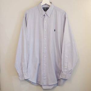 Ralph Lauren B.D.pinpoint oxford shirt 16-34(国内XL相当) YARMOUTH ラルフローレン ピンオックス ボタンダウンシャツ サックスブルー