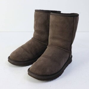 美品！UGG アグ クラシック ショート US5 22.0cm ムートンブーツ ダークブラウン レディース 5825 ★988v05