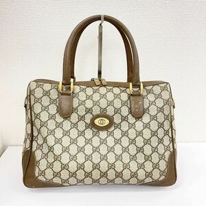 GUCCI グッチ ボストンバッグ GG柄 オールドグッチ ハンドバッグ 茶 ブラウン系 ゴールド金具 002 58 0033 ※落札者音信不通の為再出品