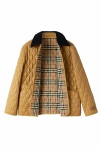 【送料無料】【新品同様】BURBERRY LONDON ENGLAND DRANEFELD バーバリー 裏地ノバチェック柄 ラバーロゴ キルティング ジャケット XS