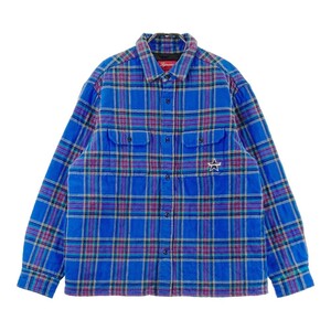 SUPREME シュプリーム 21FW Quilted Plaid Flannel Shirt ジャケット ブルー系 S [240101147138] メンズ