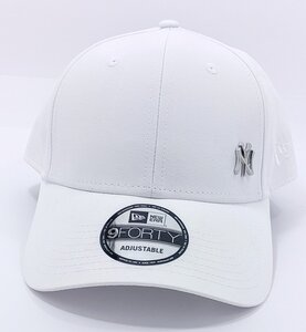 【未使用品 06】NEW ERA ニューエラ ベースボール キャップ ヤンキース フリーサイズ New York Yankees ホワイト/メタルロゴ 283960