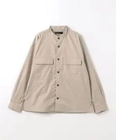 W-CLOTH サテンバンドカラーブルゾン 　シャツ　ジャケット　カバーオール