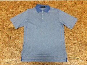 POLO GOLF ラルフローレン メンズ 千鳥 半袖ポロシャツ M 水色白