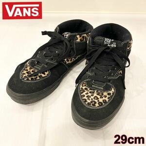 KA■ VANS バンズ Half cab ハーフキャブ スニーカー 29cm メンズ ヒョウ柄 レオパード 20周年記念モデル ブラック ハイカットスニーカー