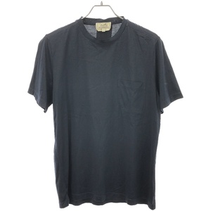 HERMES エルメス コットンクルーネックポケットTシャツ ネイビー S IT5HD8WTNI3O