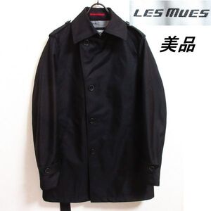 美品 AOKI アオキ LES MUES レミュー◆メンズS 黒 ブラック/トレンチコート 就活 通勤 ビジネス アウター ジャケット コート/D3