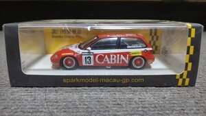 スパーク 1/43　ホンダ・シビック EF3　#13 清水和夫　1988年マカオギアレース クラス3優勝 【CABIN純正ロゴ】