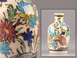 古美術 ペルシャ 色絵 花瓶 時代物 極上品 初だし品 C8983