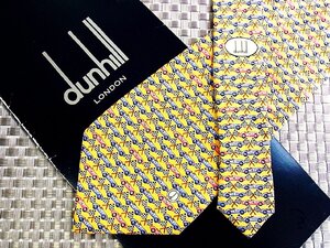 ♪33210C♪良品【車 レーシングカー 乗り物 フラッグ dロゴ 柄】ダンヒル【dunhill】ネクタイ