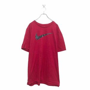 NIKE 半袖 ロゴ Tシャツ XXL ナイキ XXL レッド カモ ビッグサイズ プリント クルーネック 古着卸 アメリカ仕入 a604-5996