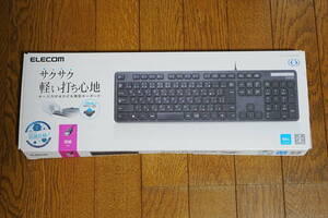 ELECOM 抗菌 有線薄型フルキーボード TK-FCM108KBK