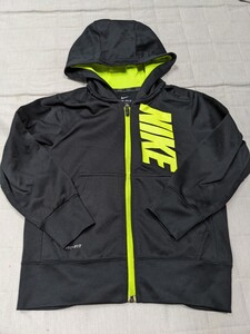 NIKE ジップアップ パーカー 黒 XS 130 スポーツ サッカー キッズ ナイキ