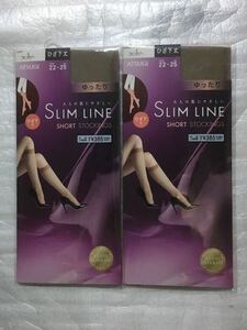 新品未使用未開封★ATSUGI(アツギ)ストッキング SLIM LINE(スリムライン) ひざ下丈 クチゴムゆったり ストッキング 〈2足組〉レディース