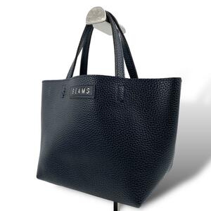 美品 BEAMS leather handbag grained leather