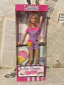 ☆1990年代/ピンクボックス/バービー/アイスクリーム/即決ビンテージUSA/未開封/Barbie/Doll(Ice Cream/MIB) FB-022