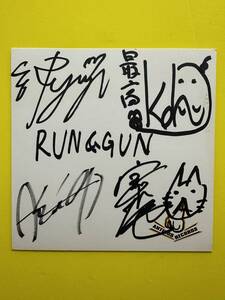 RUN & GUN 男性グループ　吉本興行　サイン色紙　ANTINOS records　A