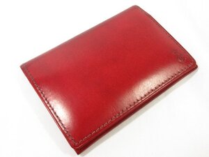 美品 【ポールスミスコレクション Paul Smith】 レザーカードケース 名刺入れ パスケース (メンズ) 2つ折り レッド □3LE3863□