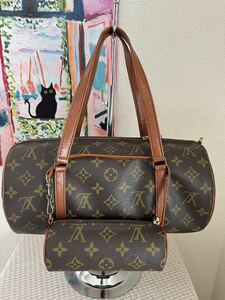 LOUIS VUITTON/LV/ルイ・ヴィトン/モノグラム/パピヨン30/旧型/ハンドバッグ/鞄/M51385/円筒型/ポーチ付き