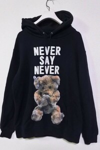 MILKBOY NEVER SAY NEVER BEAR Hoodie ミルクボーイ クマ スウェット パーカー size M ベア ブラック