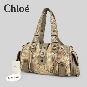 ■Chloe クロエ■ シルベラード パイソンレザー ハンドバッグ 肩掛け Chloe Silverado ミニボストンバッグ