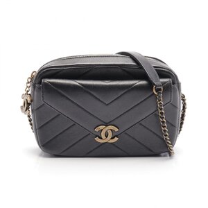 シャネル シェブロン Vステッチ ブランドオフ CHANEL レザー ショルダーバッグ ラムスキン 中古 レディース