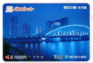 都営地下鉄・パスネット・東京の橋～永代橋（使用済み）イオカード・オレンジカード・メトロカード