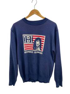 HYSTERIC GLAMOUR (ヒステリックグラマー) H AND STRIPES ジャカード セーター 長袖ニット 日本製 02233NS02 S ネイビー ウィメンズ/028