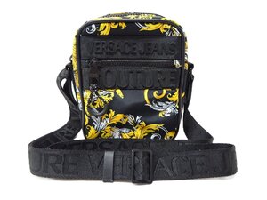 VERSACE JEANS ヴェルサーチ ジーンズ クチュール ショルダーバッグ ブラック バロック柄 総柄