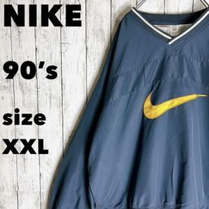 90s【NIKE】ナイキ ナイロンプルオーバージャケット XXL 銀タグ 古着