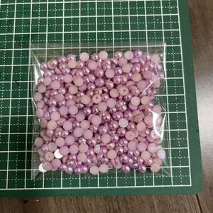 半円パール パープル 500粒 5mm デコパーツ ハンドメイド デコ電 ネイル DIY