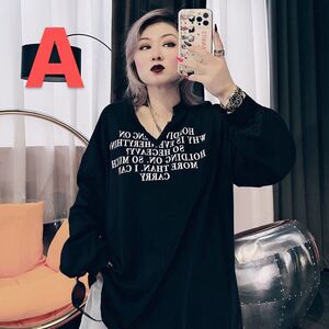 レディース Tシャツ トレーナー 薄手 春秋 ゆったり 可愛い Vネック 長袖 大きいサイズ LUDA245(3色L-4XL)