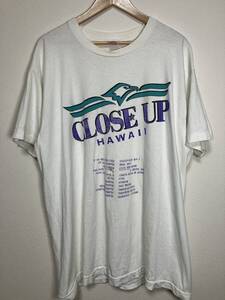 CLOSE UP HAWAII シングルステッチTシャツ FRUIT OF THE LOOM フルーツオブザルーム 白 XL【管理番号 B141】