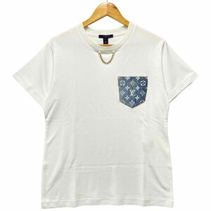 LOUIS VUITTON ルイ・ヴィトン 22SS 品番 FMTS16 デニムモノグラム ポケット Tシャツ 半袖 ホワイト サイズ L 正規品 / 34780