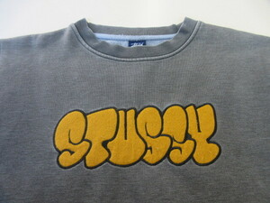 【オールドステューシー】STUSSY ステューシー 2000年代初頭バブルフォント 00s トレーナー Mサイズ　　MADE　IN　USA