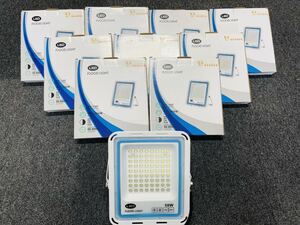 【30日間保証付き 】極薄型 LED投光器 50W 10個セット 広角120° 昼光色6000K 5500LM IP67 作業灯 駐車場灯 防水 屋外