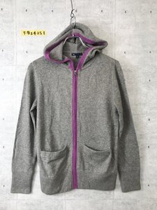 GAP ギャップ レディース ニットジップパーカー M グレー紫